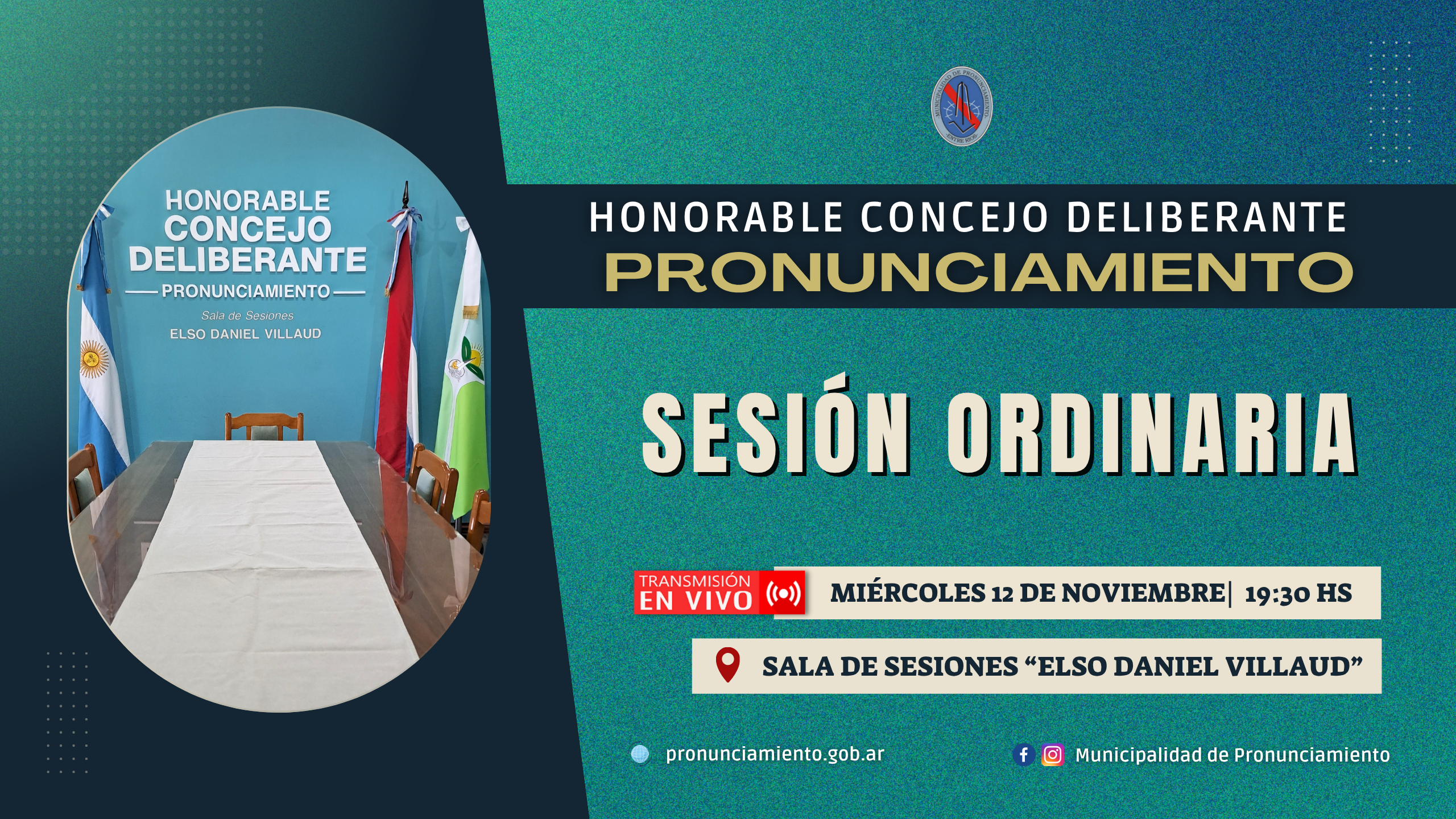 SESIÓN ORDINARIA DEL CONCEJO DELIBERANTE DE PRONUNCIAMIENTO